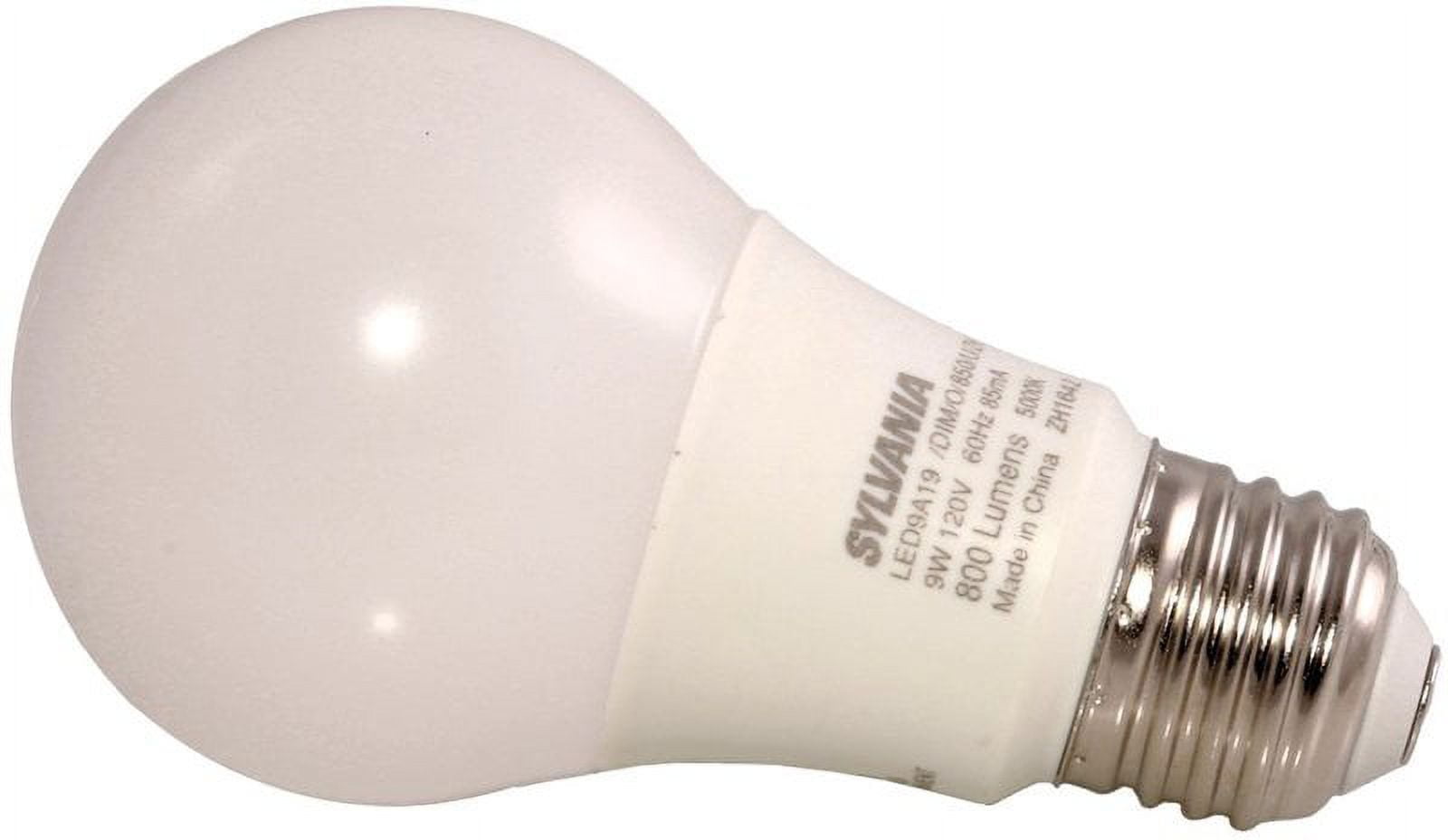 4Pk - Sylvania - 9W A19 LED 800LM 5000K Daylight Dimmable Bulb - 60w equiv