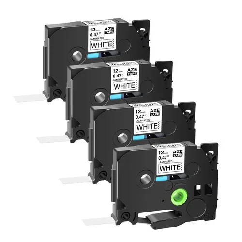 4Pk Tz231 Black On White Label Tape For Brother P-Touch Pt-1890C P750W H300 1/2"