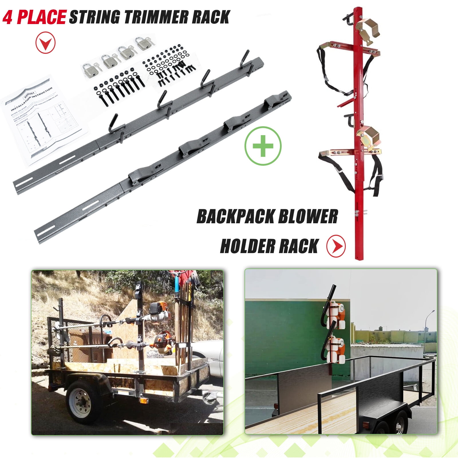 4Place Weedeater Rack & 2Place Backpack Blower Rack for Open ...