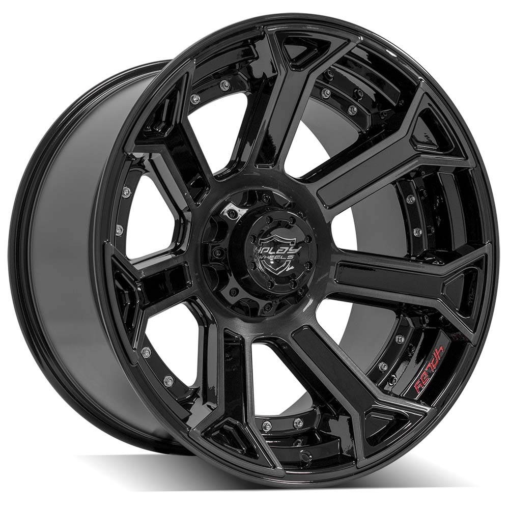 4Play 4P70 22x12 Black Wheels Set (4) Fit RAM Jeep Chevy GMC Ford 6 Lug