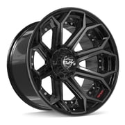 Set4 4PLAY Wheels 4P80R 22x12 Gloss Black Brushed Rims 6x135 & 6x139.7 -44ET