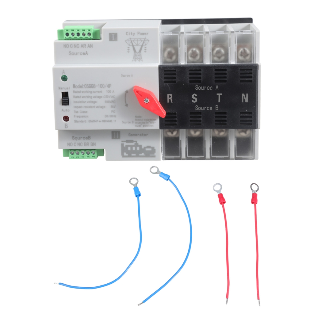 4Pole 100Amp Automatic Transfer Switches Din Rail Mounted for Generator Power