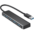 thumbnail image 1 of 4Port USB 3.0 Hub, Multiport USB Hub Splitter Expander for Laptop, Xbox, Flash Drive, HDD, Console, Printer, Camera, Keyborad, PS5, Compatible with Windows, Linux, Surface, Chromebook, 1 of 9