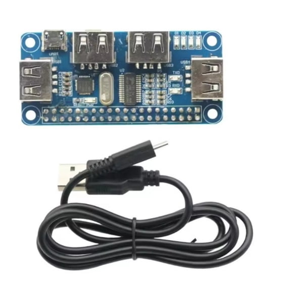 4Port USB Hub HAT USB Expansion Board With UART Adapter For Raspberry Zero/Zero w/3B/3B+ with Cable Adapter Board