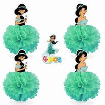 4Psc Princess Jasmine birthday party supplies, honeycomb center decorations, party decorations, double-sided desktop decorations, center decorations for parties