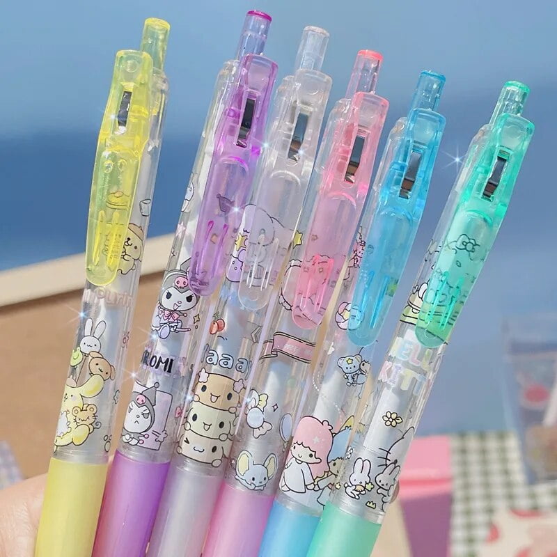4Psc Set Sanrio Hello Kitty Gel Pens Girls Stationery Bulk Press Fountain Pen Kawaii Pink