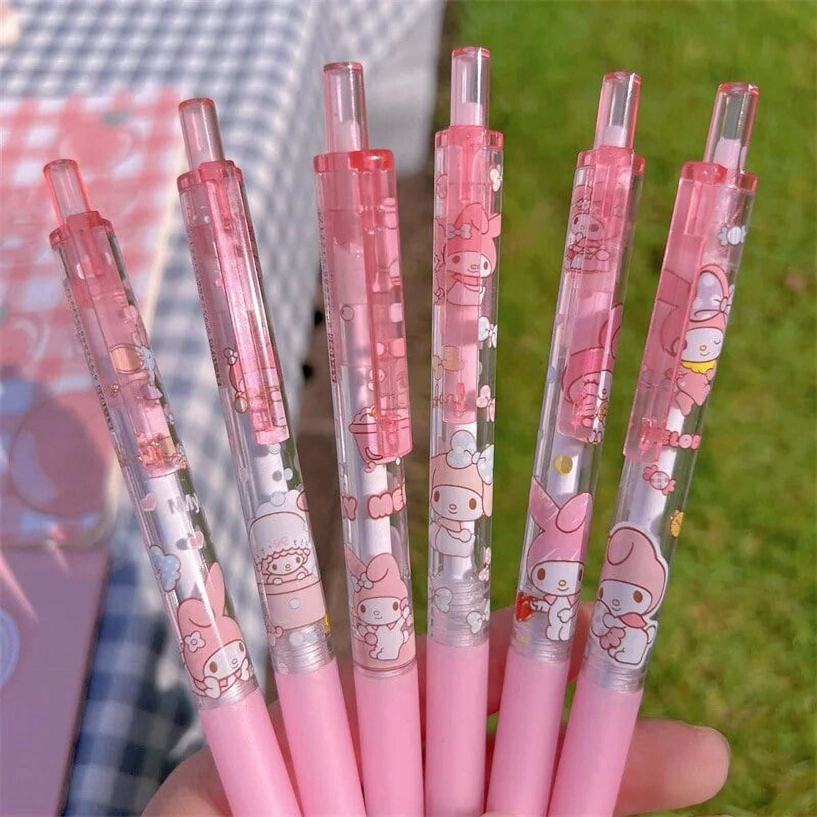 4Psc Set Sanrio Hello Kitty Gel Pens Girls Stationery Bulk Press Fountain Pen Kawaii Pink