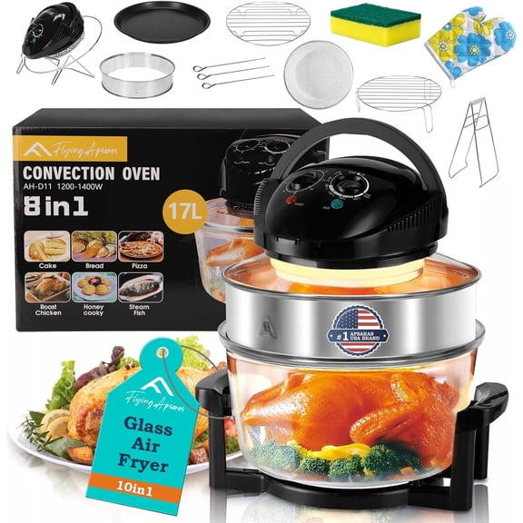 4QT Compact Air Fryer, Ultra-Flat 6.7" Height Small Airfryer, Adjustable Airflow Design, Viewing Window, Up to 450, 7 Presets Touchscreen, Portable Air Fryer, Black