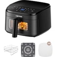 thumbnail image 1 of 4QT Compact Air Fryer, Ultra-Flat 6.7" Height Small Airfryer, Adjustable Airflow Design, Viewing Window, Up to 450℉, 7 Presets Touchscreen, Portable Black, 1 of 5