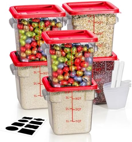 4QT NSF Food Storage Containers: 8 PCS [Food Grade][Hot&Cold Resistant ...