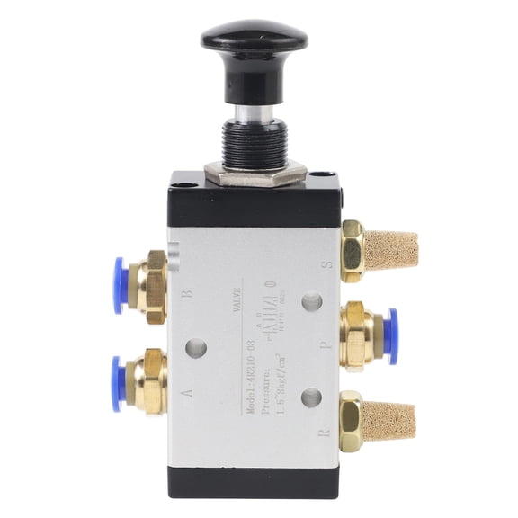 4R210-08 Push Pull Pneumatic Valve 5 Way 2 Pos Air Control with Muffler and Connector for BSPT Thread Industrial Automation System