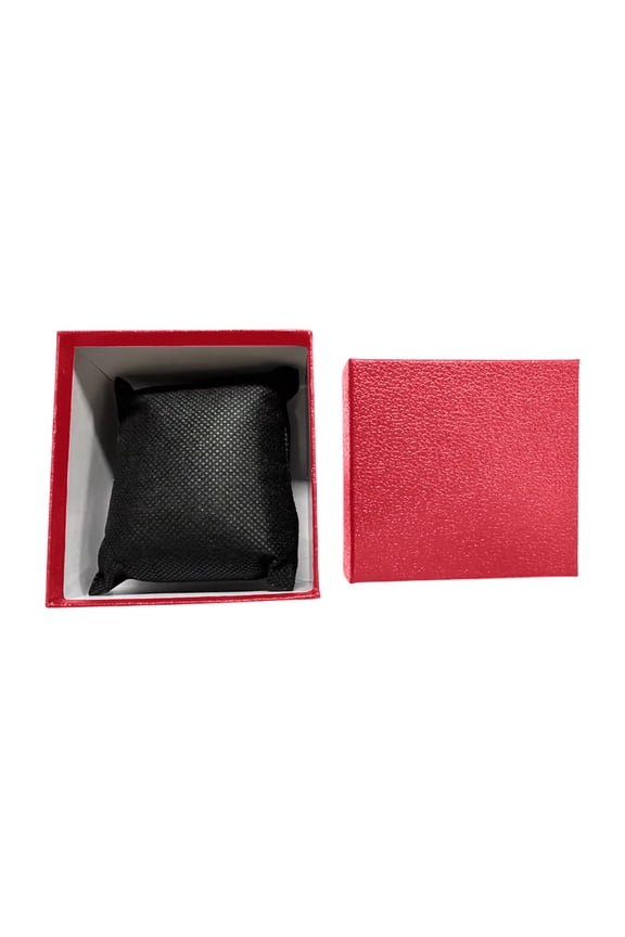 4Red Red Paper Watch And Bracelet Storage Box With Display Cushion 3.54X3.35X2.17 Inches 1 Piece Gift Packaging Organizer Case For Jewelry Collection Watch Box