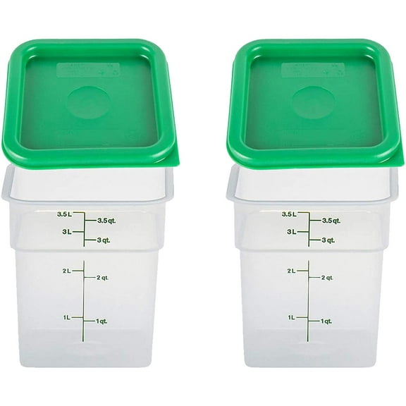4SFSPP190 4 Qt. Translucent Container with SFC2452 Kelly Green Lid, 4Quart, pack of 2