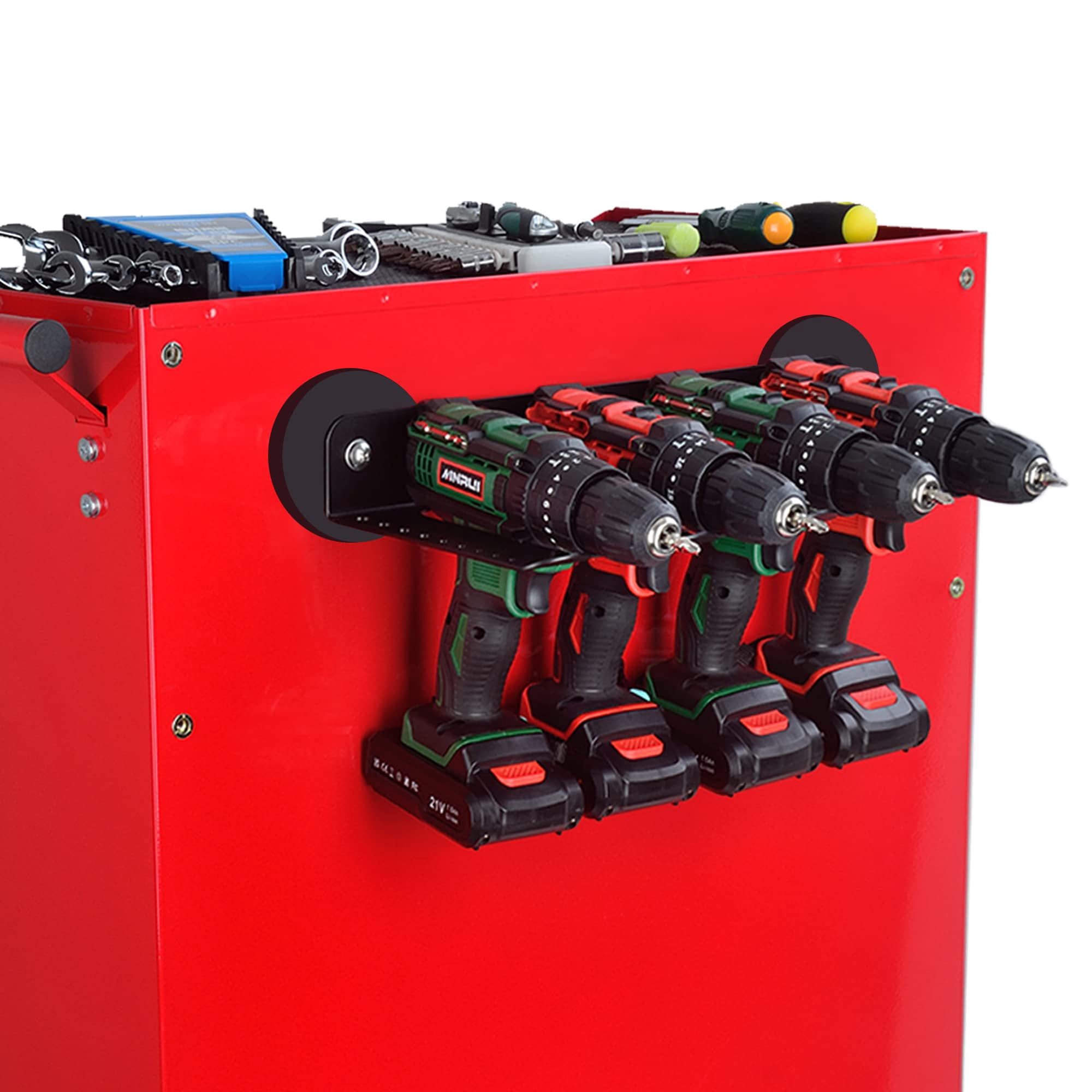 4SLOT Magnetic Power Tool Organizer Heavy Duty Metal Wall Mount Storage ...