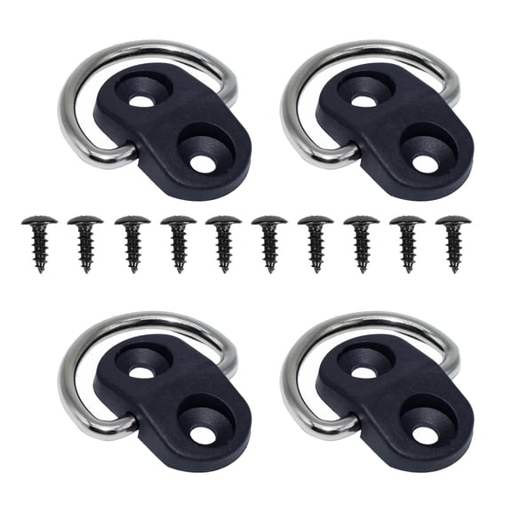 4Set 55lbs Tie Down D-Rings Lashing Anchors for Truck Trailer Steel D-Rings with Welding Clip