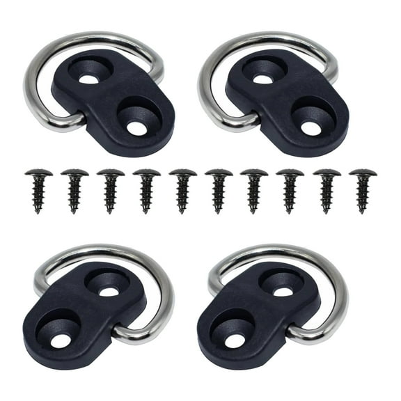 4Set 55lbs Tie Down D-Rings Lashing Anchors for Truck Trailer Steel D-Rings with Welding Clip
