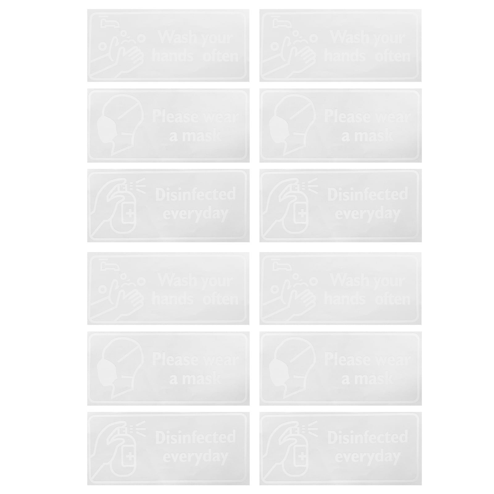 4Set English Warning Signs Safety Marking Wall Hanging Stickers for ...