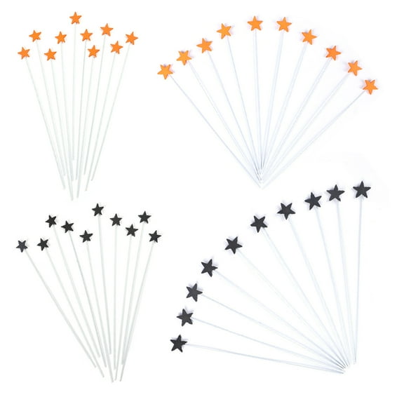 4Set Halloween Cake Topper Ghost Spider Web Star Cake Pick for Halloween Theme Baby Shower Birthday Party Cake Decorations Supplies