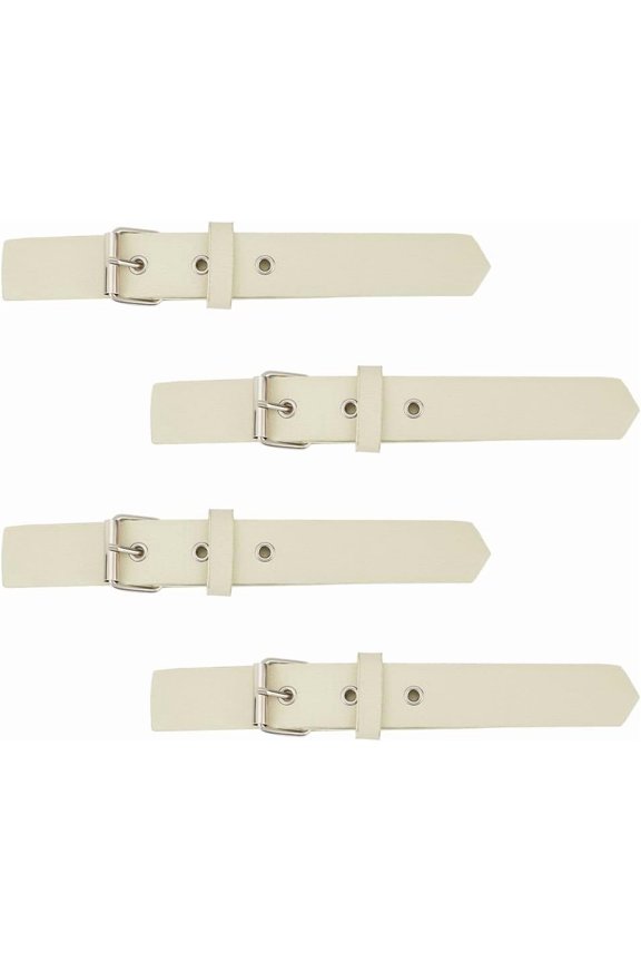 4Set PU Imitation Leather Buckles with Alloy & Iron Finding Beige 200~205mm