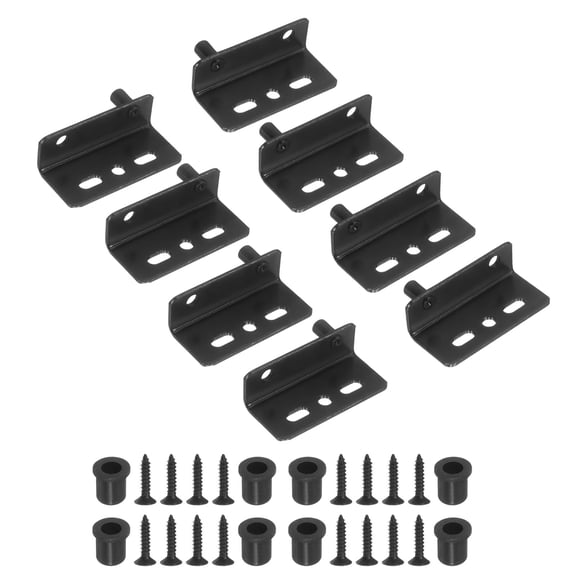 4Set Pivot Hinge, 40 x 18 mm Concealed Shaft Door Hinges with Bushing, Black
