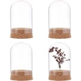thumbnail image 1 of 4Sets Glass Dome with Cork Base 2.75x1.96 Mini Glass Dome Eternal Flower Glass Display Dome Cloche Half Round Clear Glass Display Case Cloche Bell Jar Cloche for Wedding Valentine's Day, 1 of 6