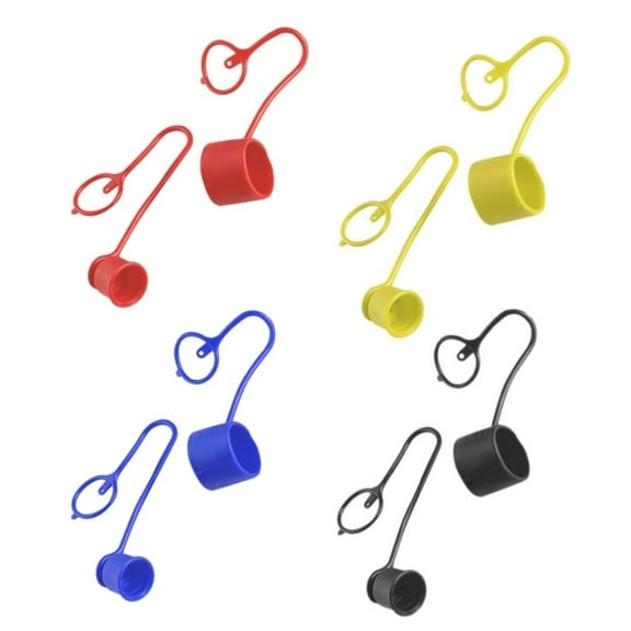 4Sets Hydraulic Quick Connect Dust Cap Pvc Flat Face For Bobcat Couplers