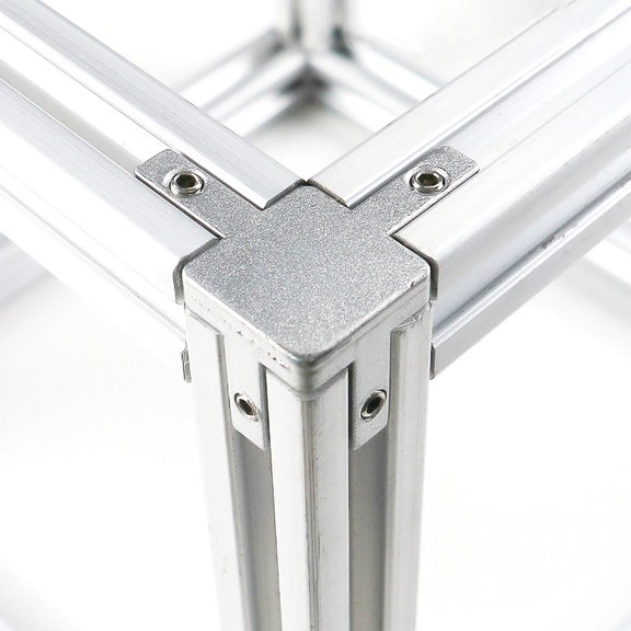 4Sets T Slot Profile Connector 3 Way End Corner Bracket for Robotics Projects Plated Silver