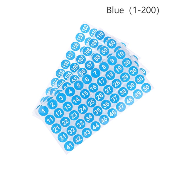 4Sheets 2.54CM Digital Stickers 1-200 Consecutive Number Self-Adhesive Labels DIY Nail Polish Bottle Tableware Scrapbooking Decor