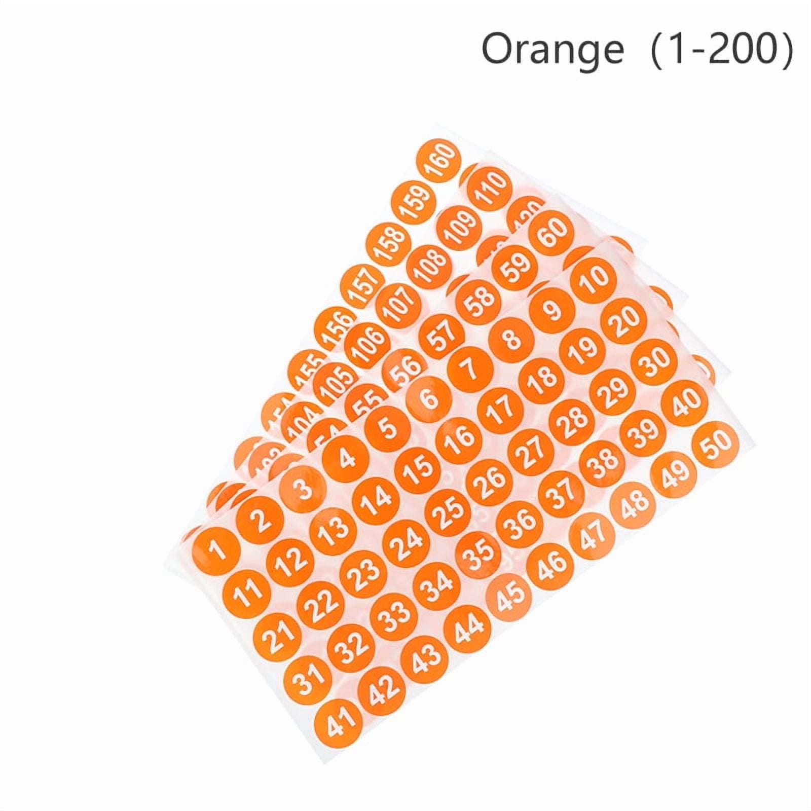 4Sheets 2.54CM Digital Stickers 1-200 Consecutive Number Self-Adhesive ...