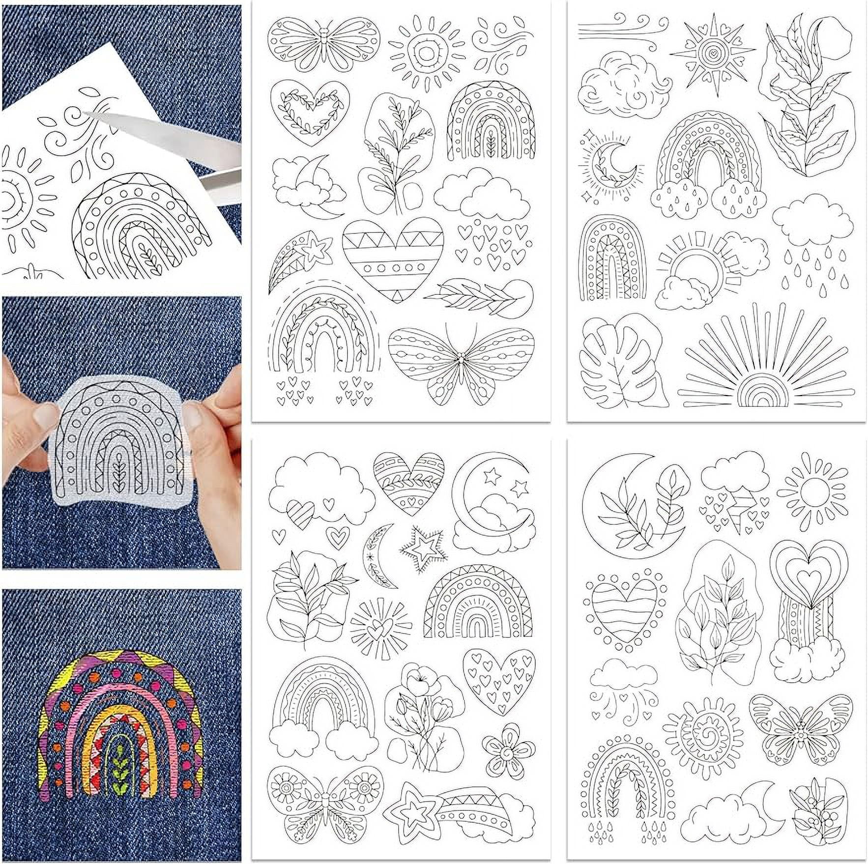 4Sheets 50Pcs Bohemian Natural Water Soluble Stabilizer Hand Sewing