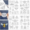 thumbnail image 1 of 4Sheets 50Pcs Insect Patterns Stick and Stitch Water Soluble Stabilizer, 1 of 8