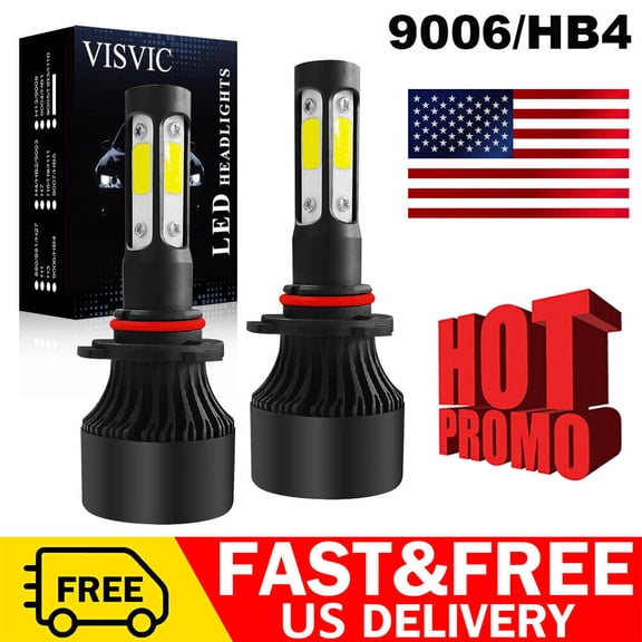 4Side 9006 LED Headlight Bulb Low Beam 6000K White 100W For Scion tC 2005-2008
