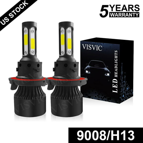 4Side H13 9008 LED Faros Hi Lo Beam Luz blanca para For Ford F-150 F-250 05-14-