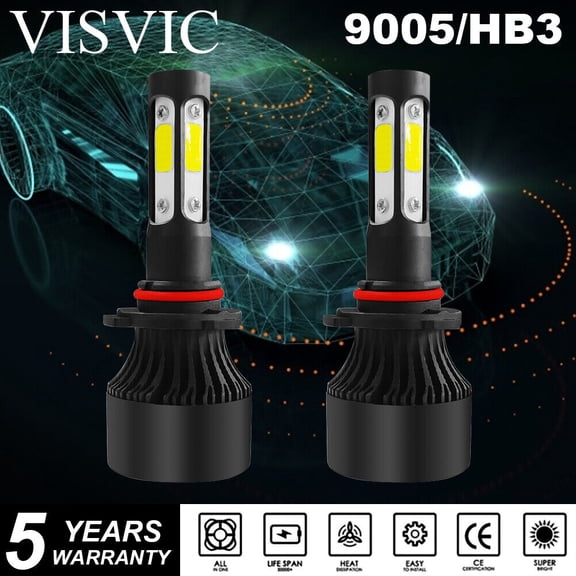 4Side Luces Fuertes Para Auto Coche Luz Carro Bulbs HB39005 LED SUPER Blanco 2X
