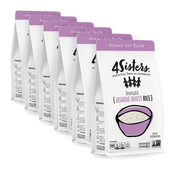 4Sisters Premium Aromatic Jasmine Rice, 2 lb (Pack of 6)