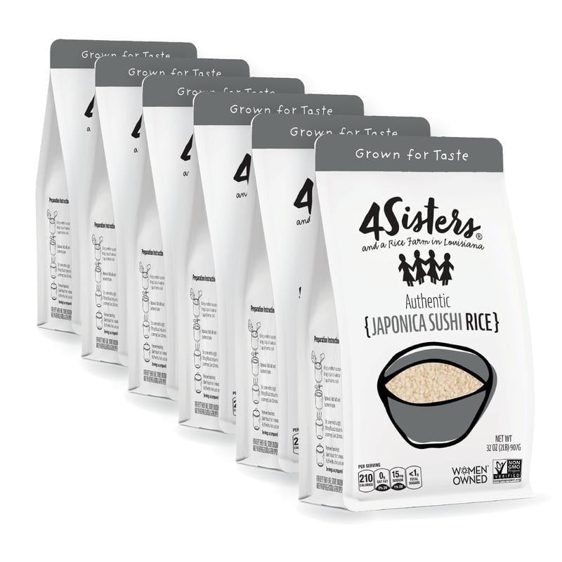 4Sisters Short Grain Japonica Sushi Rice, 32 oz (Pack of 6) - Walmart.com