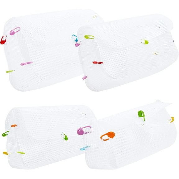 4 Styles Plastic Mesh Canvas Bag Sheets Kit Net Cover DIY Crafting Handbag Accessories Crossbody Sewing Needlepoint Set with 4pcs Plastic mesh Cloth and 10pcs Locking Stitch Markers DIY