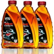 4T 10W-40 Synthetic Blend Motorcycle Oil API SL JASO MA2-10W40 Motor Oil, 3 Quarts