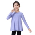 thumbnail image 1 of 4T-12T Girls Athletic Performance Long Sleeve Shirts Active Dry Fit Rash Guard Yoga T-Shirt Loose Fit, 1 of 6