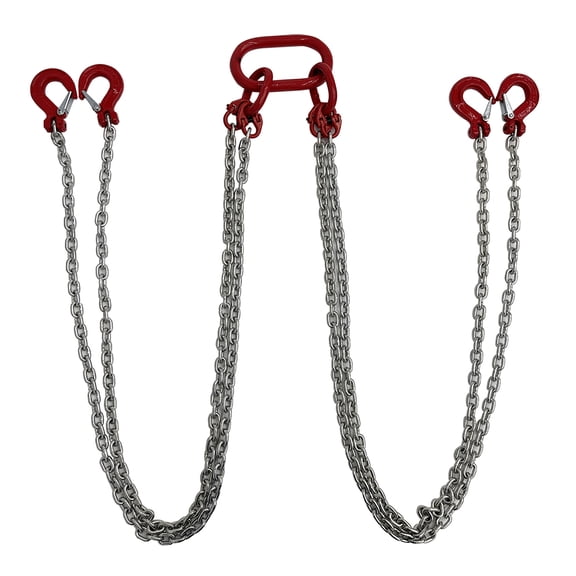4T 4-Leg Chain Sling Galvanized Lifting Chain Alloy Steel with Grab Hooks