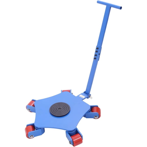 4T/8818 LBS Heavy Duty Machine Skate Dolly Machinery Roller Mover Omni-Directional Machinery Mover with 5 360° Swivel PU Wheels and Handle Industrial Machinery Dolly for Warehouse and Workshop Cargo