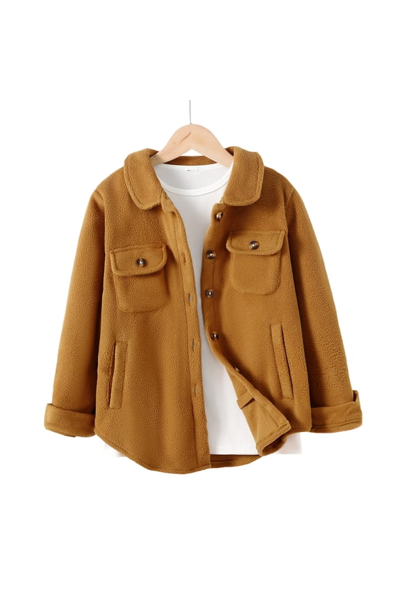 4T Baby Boys Clothes 5T Boys Long Sleeve Coat Solid Color Toddler Boys Fall Winter Jacket Brown