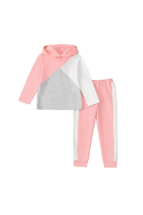 4T Baby Girl Clothes Baby Girl Outfits Hooded Long Sleeve Tops Pants Set Baby Girl Fall Clothing Outfits Pink 4-5T Baby Girl Clothes
