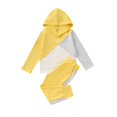 thumbnail image 1 of 4T Baby Girls Clothes 5T Girls 2PCS Fall Winter Outfits Hooded Toddler Girls Long Sleeve Hoodie Top pants Set Yellow, 1 of 7