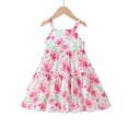 thumbnail image 1 of 4T Baby Girls Dress 5T Girls Sleeveless Dress Flower Print Toddler Girls Summer Floral Dress Suspender Dress Floral, 1 of 8