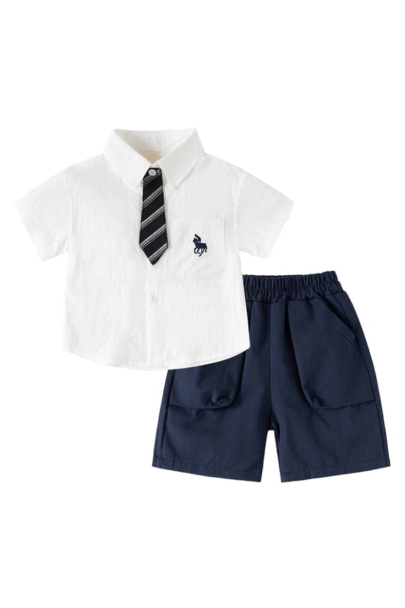 4T Boys Clothes Summer Toddler Baby Boys Summer Outfits Short Sleeve Cartoon Print T-Shirt Tops & Shorts Sets 2Pcs Baby Boys Summer Clothes For 1t 2t 3t 4t 5t 6t