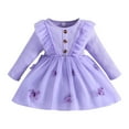 thumbnail image 1 of 4T Dresses For Toddler Girls Toddler Girls Long Sleeve Butterfly Embroidery Tulle Ruffles Dress Dance Party Dresses Clothes Toddler Party Dressï¼,3-4 Years), 1 of 5