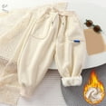 thumbnail image 1 of Warm Pants For Girls Boys 3T Pants Toddler Girls and Boys Fleece Lined Sweatpants Youth Jogger Pants with Pockets Drawstring Active Clothes for Kids Beige 6-7 Years, 1 of 8