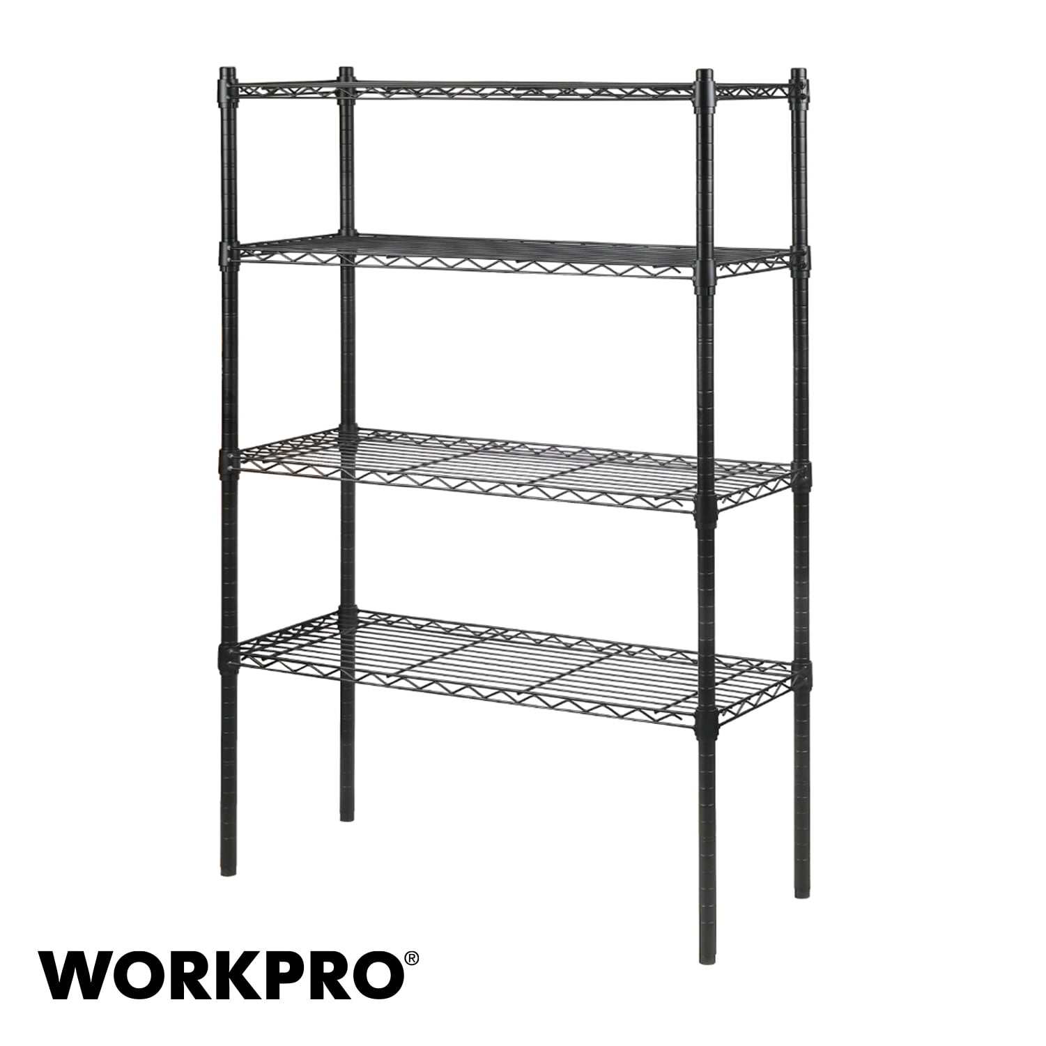 WorkPro 4-Tier Chrome Slim Wire Shelving