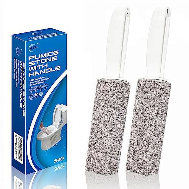 4TH Pumice Stone for Toilet Bowl Cleaning,Scouring Stick with Handle